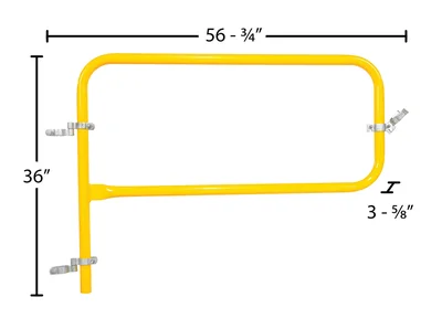 Vestil VDKR-G4 PIPE SAFETY RAILING GATE-P SHAPED - dimensional drawing