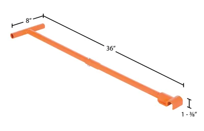 Vestil VHMH-36-1 Steel Machine Roller Steering Bar Handle - dimensional drawing