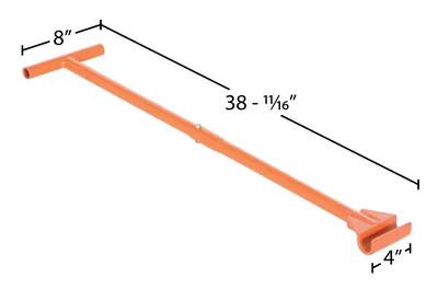 Vestil VHMH-36-2 Steel Machine Roller Steering Bar Handle - dimensional drawing