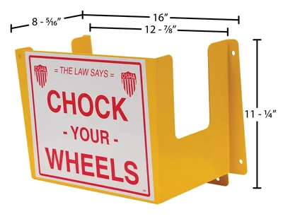 Vestil WC-H-R Steel Wheel Chock Holder 6 Mounting Holes - dimensional drawing