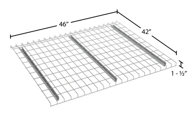 Vestil WMD-4246 Galvanized Steel Welded Wire Pallet - dimensional drawing