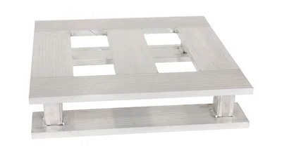 Vestil Aluminum Half Skid Bottom Pallet 23-7/8 In. x 23-7/8 In. x 5-1/16 In. 4000 Lb. Capacity Silver