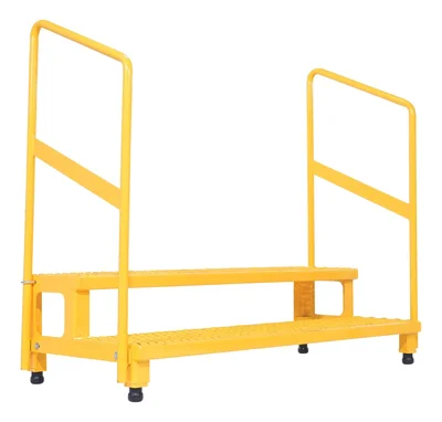 Vestil ASP-48-HR Steel Adjustable Step Mate Stand 2 Step with Handrails