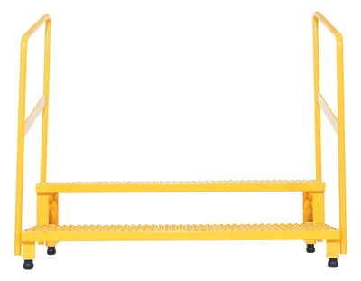 Vestil ASP-48-HR Steel Adjustable Step Mate Stand 2 Step with Handrails
