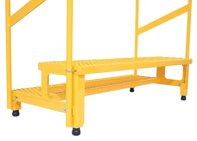 Vestil ASP-48-HR Steel Adjustable Step Mate Stand 2 Step with Handrails