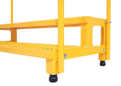 Vestil ASP-48-HR Steel Adjustable Step Mate Stand 2 Step with Handrails