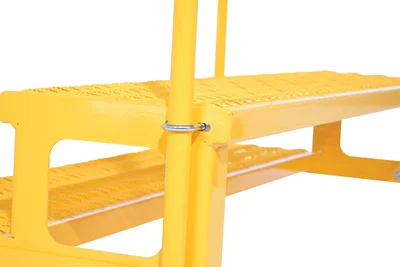 Vestil ASP-48-HR Steel Adjustable Step Mate Stand 2 Step with Handrails