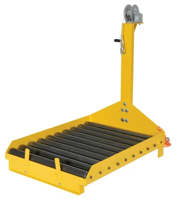 Vestil Fork Truck Battery Transfer Platform with Winch 4000 Lb. Capacity Yellow
