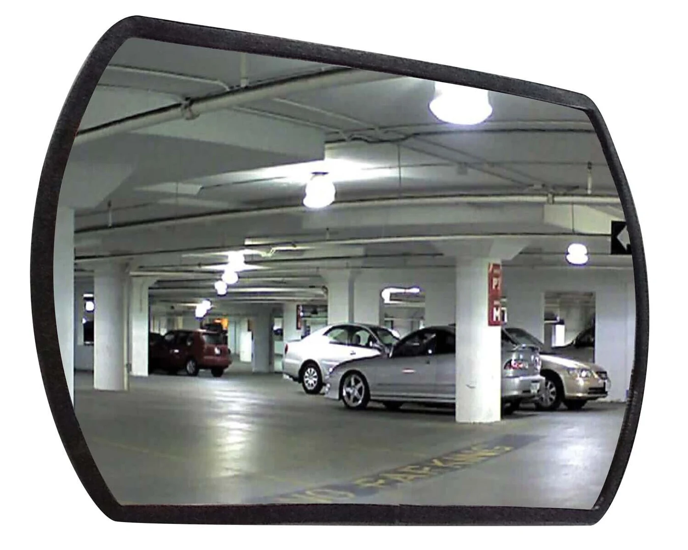 Vestil CNVX-1812 Acrylic Rectangular Convex Indoor Mirror 18 In Diameter 20+ Ft Viewing Distance Silver An acrylic Convex mirror eliminat