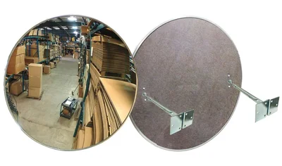 Vestil CNVX-48 Acrylic Convex Indoor Mirror 48 In Diameter 50+ Ft Viewing Distance Silver Convex mirrors are used to optimize traffic s