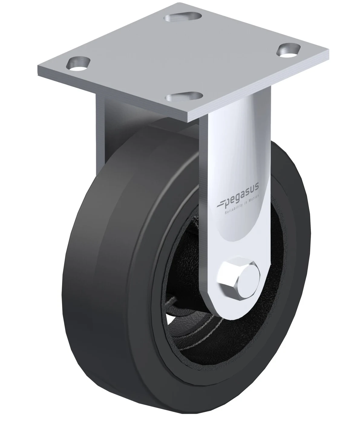 Vestil CST-BL-4X2MR-R Rubber Rigid Caster 4 In