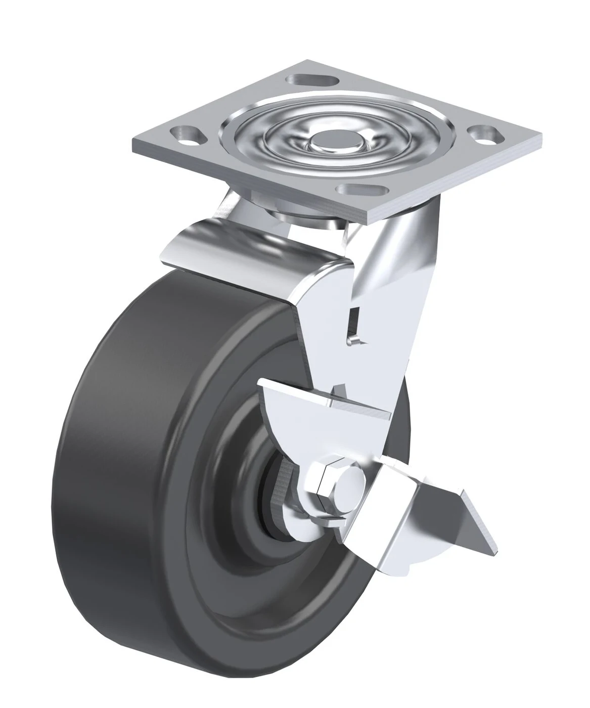 Vestil CST-BL-4X2PH-SWB Phenolic Swivel With Brake Caster 4 In