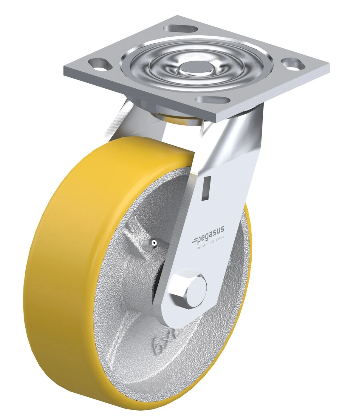 Vestil CST-BL-4X2PU-S Polyurethane Swivel Caster 4 In
