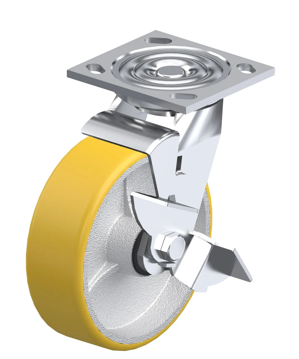 Vestil CST-BL-5X2PU-SWB Polyurethane Swivel With Brake Caster 5 In