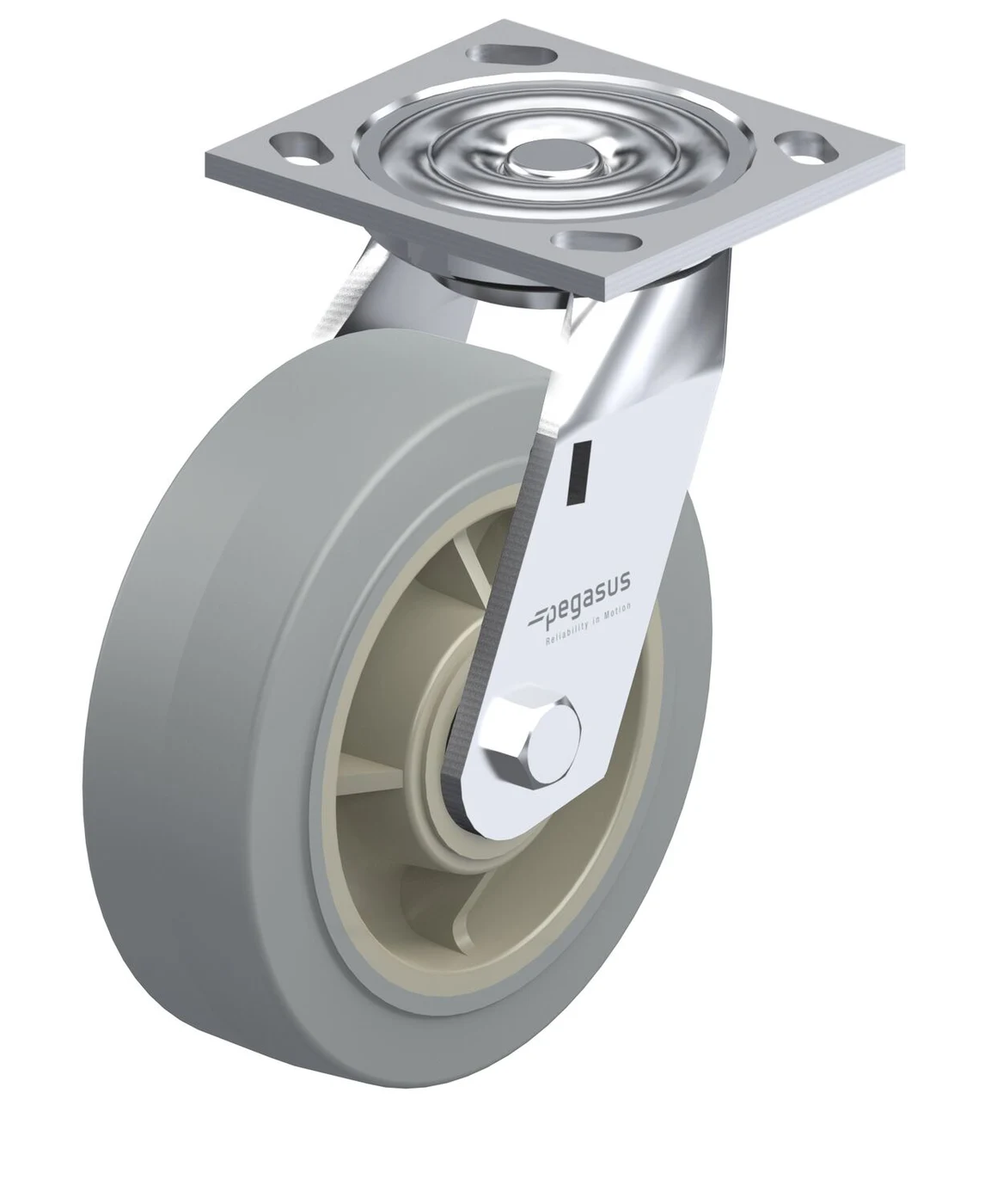 Vestil CST-BL-5X2TPR-S Thermoplastic Swivel Rigid Caster 5 In