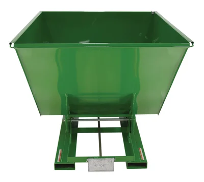Vestil Steel Heavy Duty Self Dumping Hopper 2 Cubic Yard 6000 Lb. Capacity Green