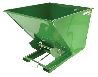 Vestil Steel Medium Duty Self Dumping Hopper 2 Cubic Yard 4000 Lb. Capacity Green