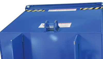 Vestil Steel Heavy Duty No Bump & Dump Hopper 1/2 Cubic Yard 6000 Lb. Capacity Blue
