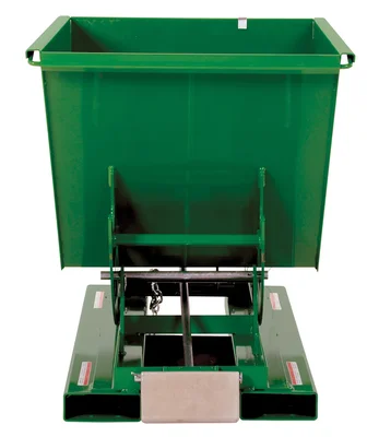 Vestil Steel Light Duty Self Dumping Hopper 1/2 Cubic Yard 2000 Lb. Capacity Green