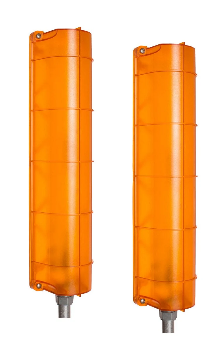 Vestil DGL-LED-Y-AC Polycarbonate LED Loading Dock Guide Light Set in 120 Voltage Provides drivers with visual target to align a truck trail