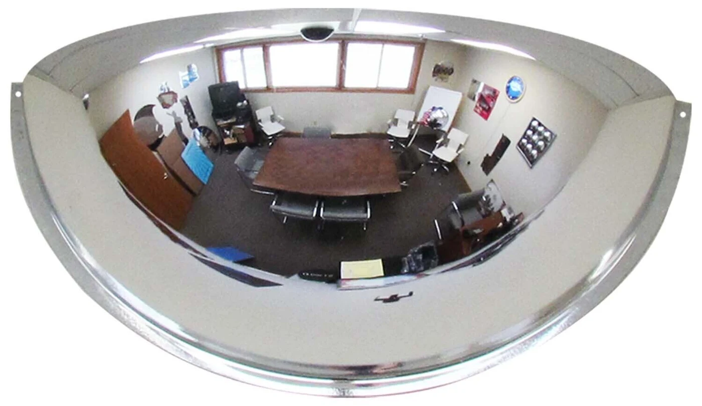 Vestil DOME-H36 Acrylic Industrial Dome Mirror 36 In Diameter 180 Degrees Distance Covered 40+ Ft Viewing Distance Silver Our wide angle