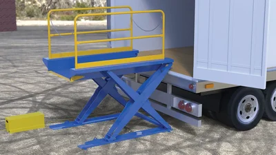 Vestil Steel Ground Lift Scissor Table 44 In. x 84 In. 3000 Lb. Capacity Blue