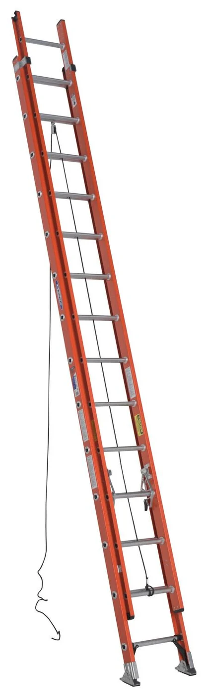 Vestil EXL-28 Fiberglass Extension Ladders with Aluminum Rings 28 Step 300 Lb