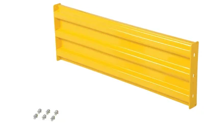 Vestil GR-F3R-BO-4-YL Steel 3 Ribbed Bolt On Style Guard Rail