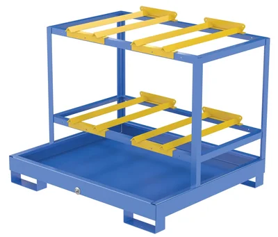 Vestil HSRB-4-BL Steel 4 Drum Horizontal Retention Basin 2,400 Lb