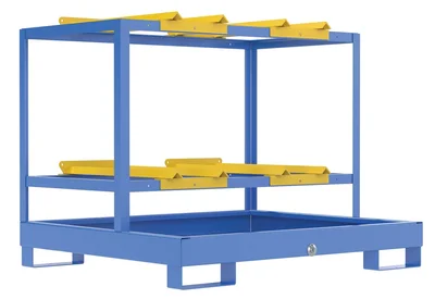 Vestil HSRB-4-BL Steel 4 Drum Horizontal Retention Basin 2,400 Lb