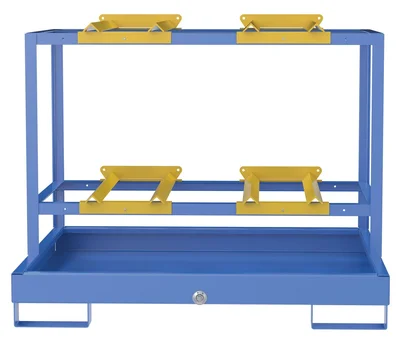 Vestil HSRB-4-BL Steel 4 Drum Horizontal Retention Basin 2,400 Lb