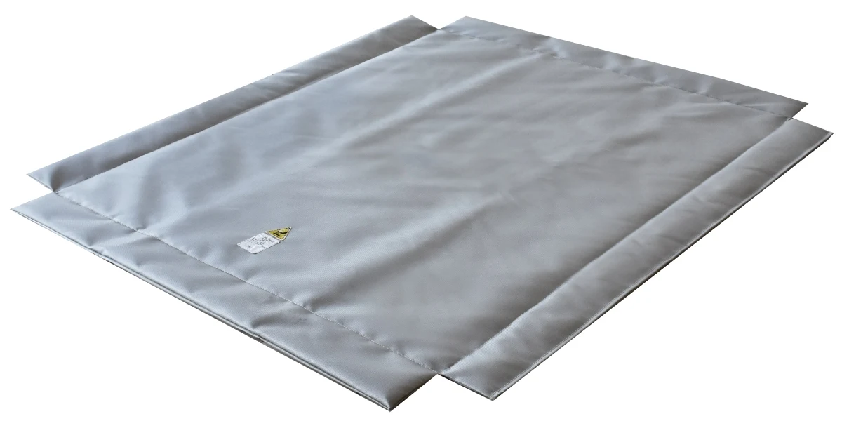 Vestil IBC-HEAT-TOP Silicone Impregnated Cloth Insulated Top Cover For Tote Tank Model Gray Insulated top for wrap around tote tank heater d