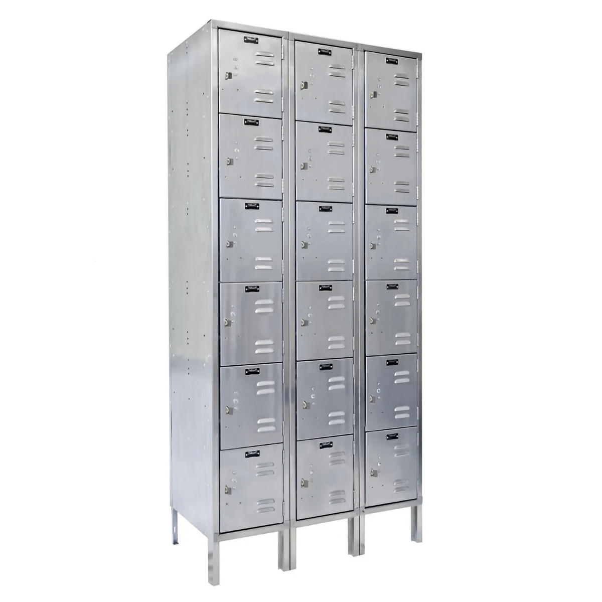 Vestil LOCK-5418-SS63 Stainless Steel Lockers 3 Columns with 6 Rows 54 In