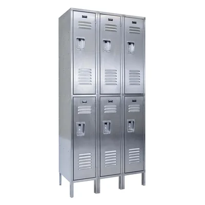 Vestil LOCK-5418-SSD3 Stainless Steel Lockers 3 Columns with 2 Rows 54 In