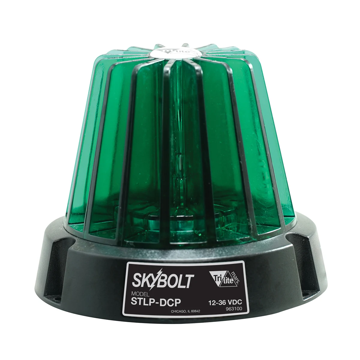 Vestil LT-RD4-FSL-GN Polycarbonate Permanent Fork Truck LED DC Strobe Beacon Light 4-1/2 In