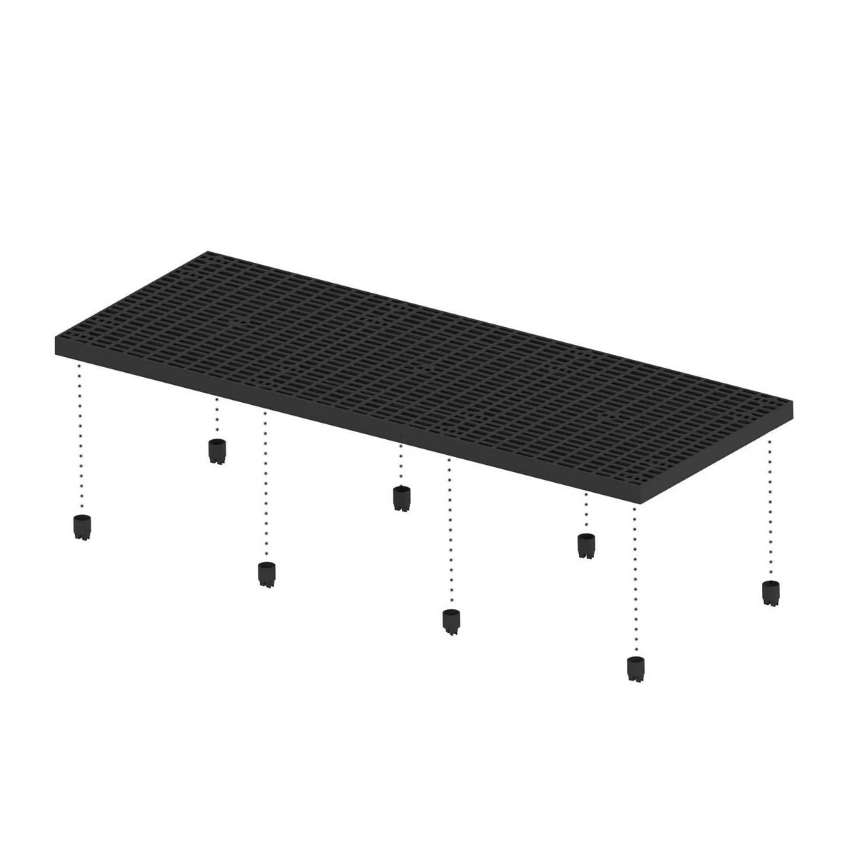 Vestil P-3696-2.625-A Heavy Density Polyethylene Add-A-Level Add-On 96 In