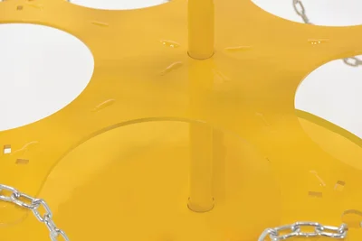 Vestil Steel 5 Gallon Pail Carousel Rack, 15 Pails W/ Casters 350 lbs. Capacity Per Shelf Yellow