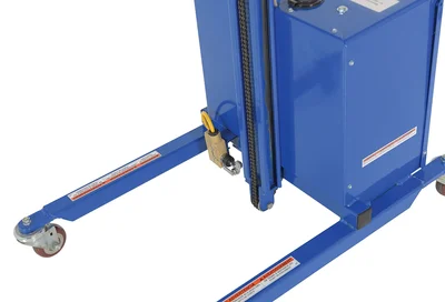 Vestil PEL-88S-D3-AHI Steel DC Powered Quick Lift with Auto Height Indexer 175lb Capacity Blue Powered quick lift units transport and position