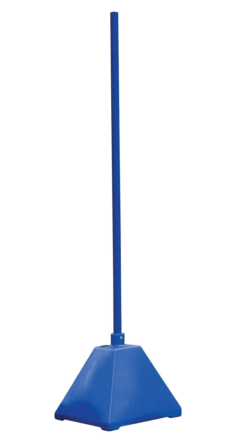 Vestil PYSB-B Low Density Polyethylene Plastic Pyramid Sign Base with Steel Pole 22 In