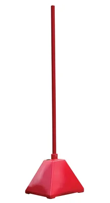 Vestil PYSB-R Low Density Polyethylene Plastic Pyramid Sign Base with Steel Pole 22 In