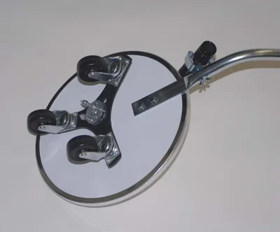 Vestil SIM-12-WF Acrylic Convex Inspection Mirror with Wheel & Light 12 Ft
