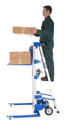 Vestil A-LIFT-LAD hand winch lift truck shown from an alternate angle