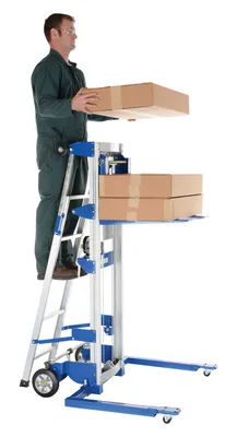 Vestil A-LIFT-LAD hand winch lift truck shown from an alternate angle