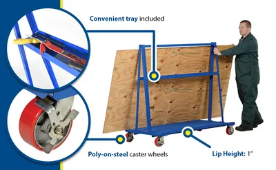 Vestil AF-3060 a-frame cart feature highlights