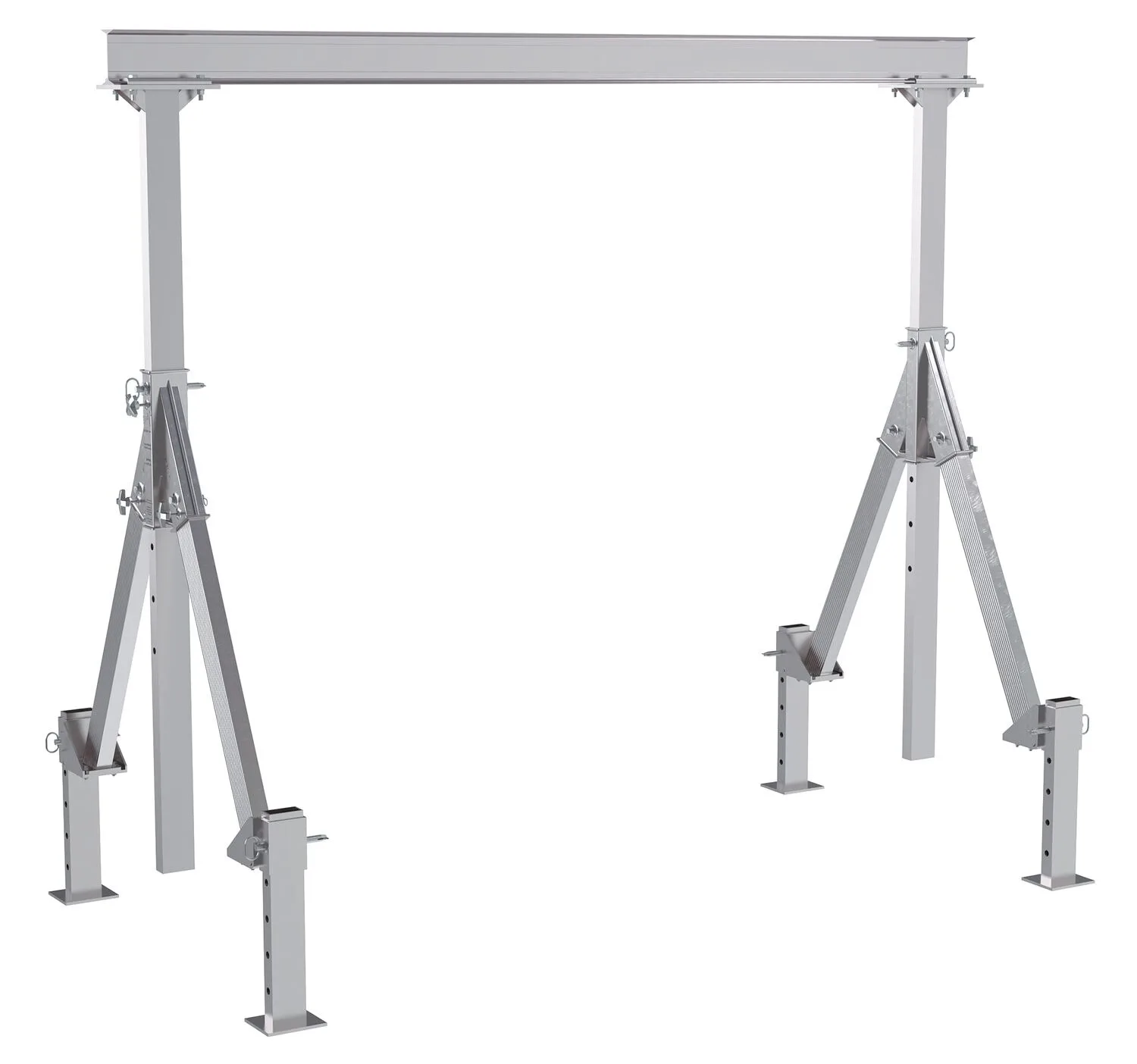Vestil AHA-2-10-10-ALO adjustable height aluminum gantry cranes with adjustable leveling option