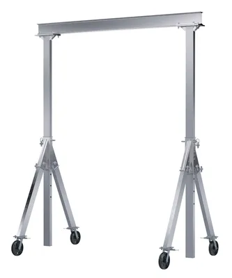 Vestil AHA-2-10-8-VG adjustable height aluminum gantry cranes with v-groove caster