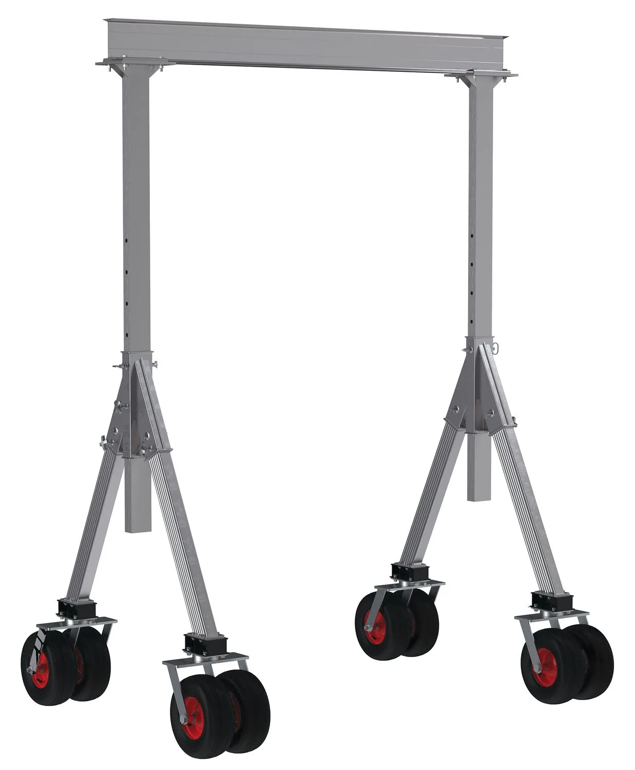 Vestil AHA-4-8-8-PNU adjustable height aluminum gantry cranes with pneumatic caster