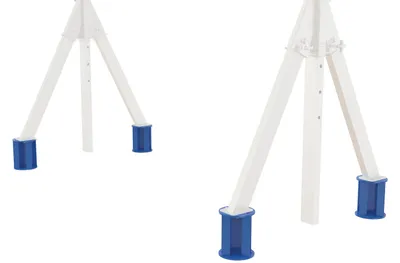 Vestil AHA-STLO adjustable height aluminum gantry crane shown from an alternate angle