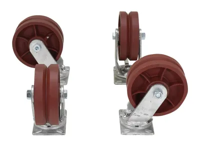 Vestil AHS-6/8-V adjustable steel gantry cranes with v-groove caster shown from an alternate angle