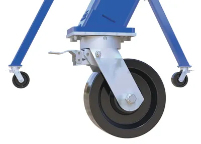 Vestil AHS-8-15-10-TLC adjustable steel gantry cranes with total locking caster shown from an alternate angle
